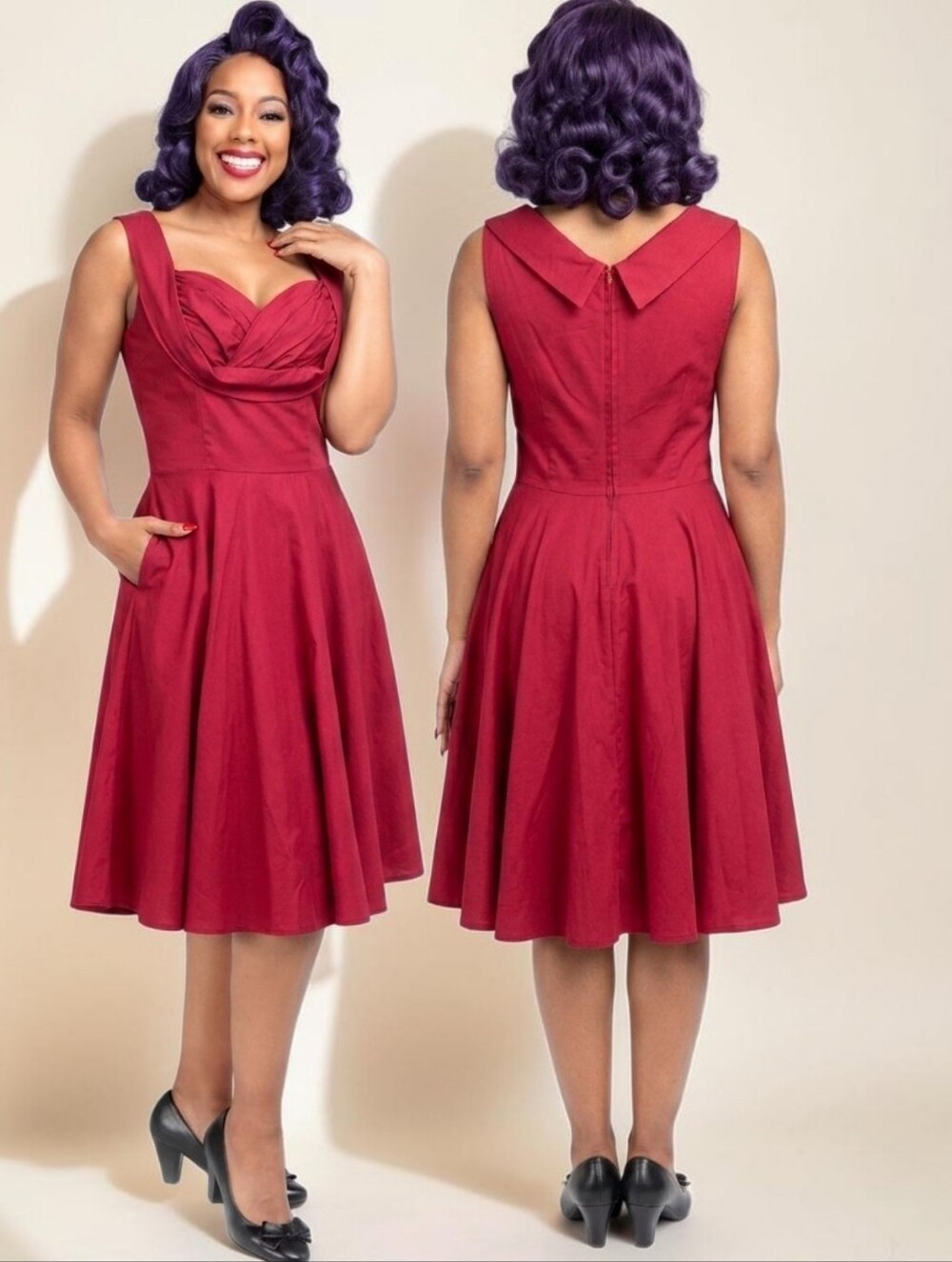 LINDY BOP Ophelia Retro Sweetheart Fit & Flare Party Dress - Size L